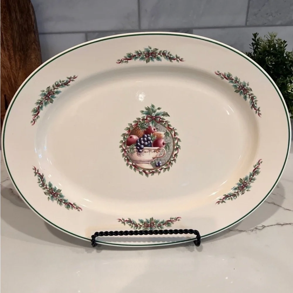 Vintage Pfaltzgraff Christmas platter Holly Joy platter plate Christmas